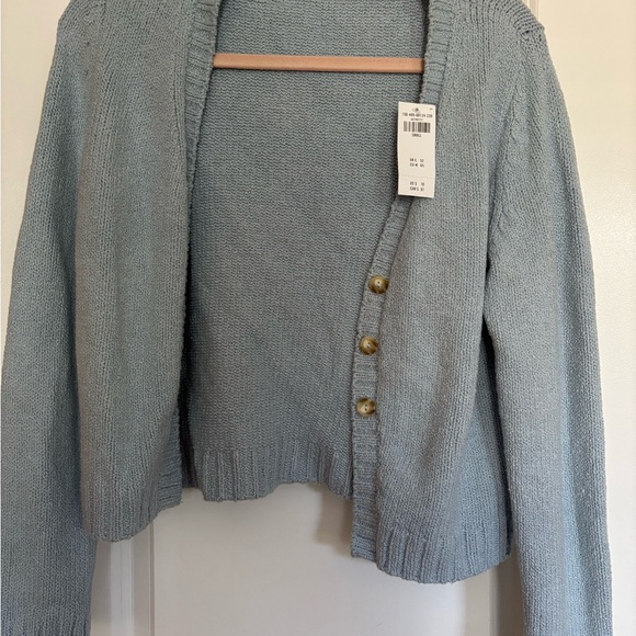 Abercrombie & Fitch Textural Y Cardigan Light Blue - Picture 3 of 5